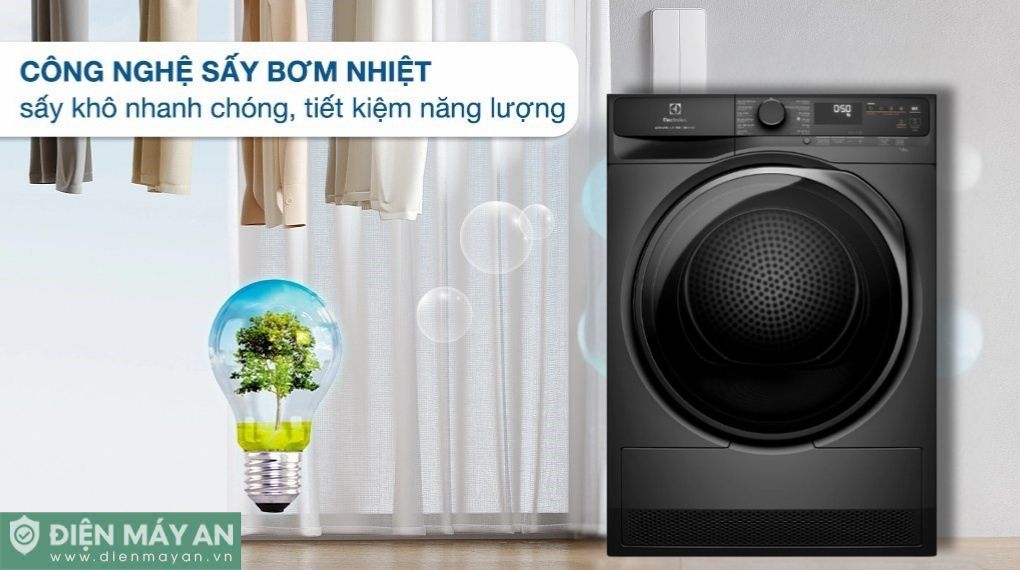 Máy Sấy Bơm Nhiệt Electrolux UltimateCare 9 Kg EDH903R7SC